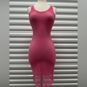 Pink mesh dress, double layer